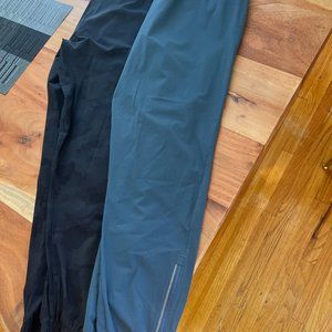 2 pair of men's Lululemon surge Joggers (black camo + iron blue)